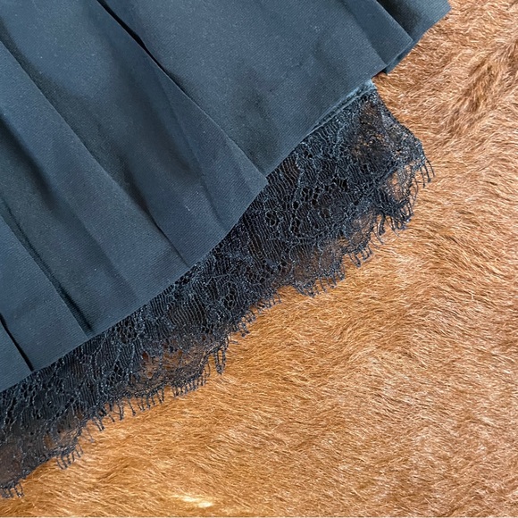 ROBERT RODRIGUEZ PLEATED MINI SKIRT WITH LACE TRIM SIZE 2 - Picture 4 of 6